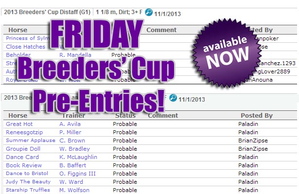 2013-breeders-cup-friday-pre-entries-horse-racing-nation